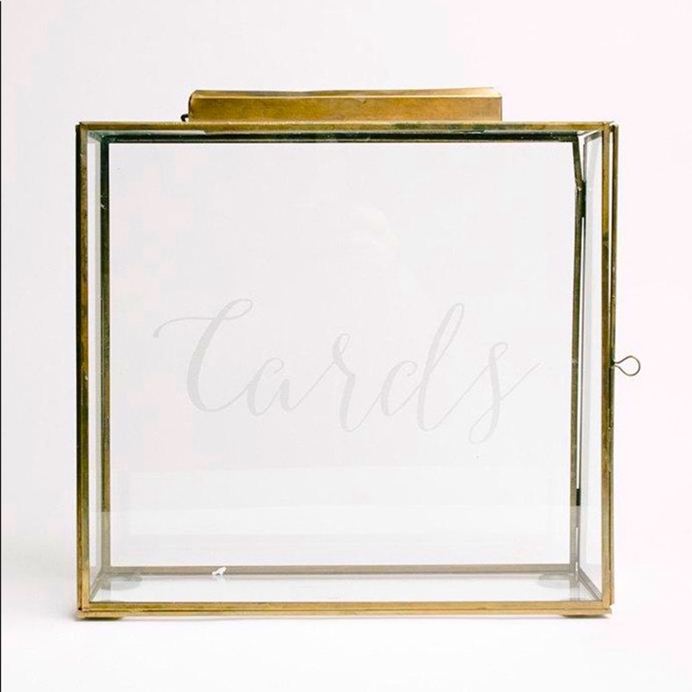 Wedding Card Box (Glass + Gold)
